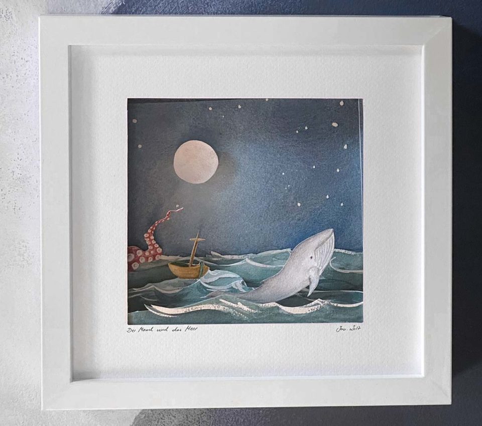 Shadowbox “Der Mond und das Meer” Shadowbox "Der Mond und das Meer"