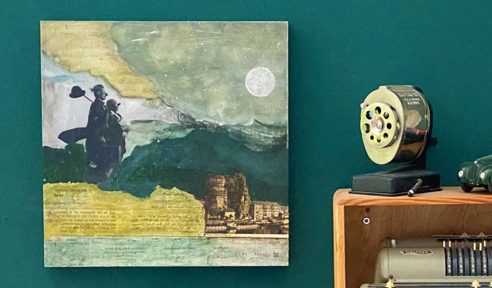 Collage ‘the Clowns and the Moon’ Collage 'the Clowns and the Moon'